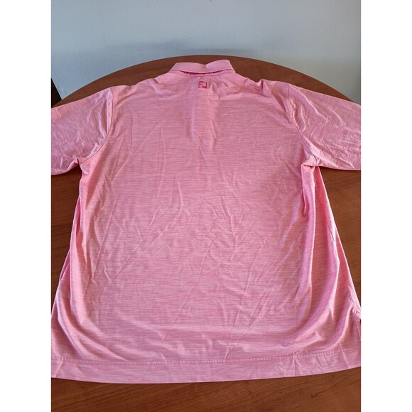 Footjoy Golf Shirt Polo Men's XL Pink Stretch Logo Short Sleeve Zebra Print - Picture 7 of 8